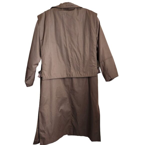 Vintage Foxrun Two By Gale Gould Womens Trench Coat Khaki XL Dark Brown - Picture 5 of 16
